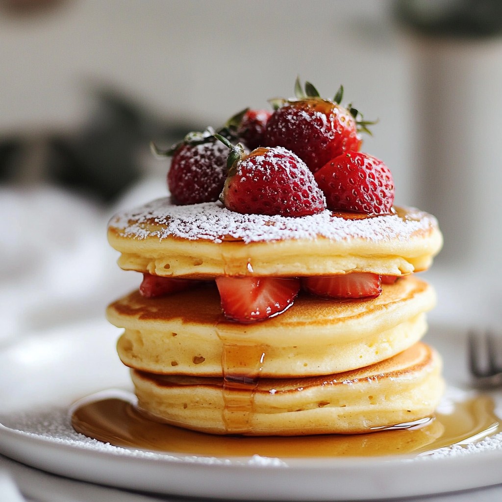 Fluffy Morning Strawberry Cheesecake Pancakes Delight