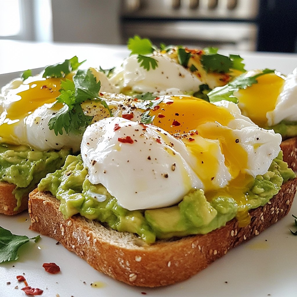 Gluten-Free Morning Avocado Toast with Poached Eggs Delight