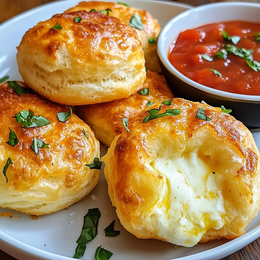 Mozzarella Stuffed Biscuit Bombs Simple and Cheesy Treat