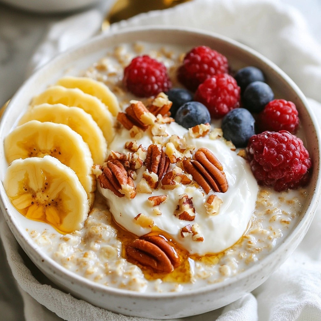 Overnight Breakfast Maple Pecan Oatmeal Recipe