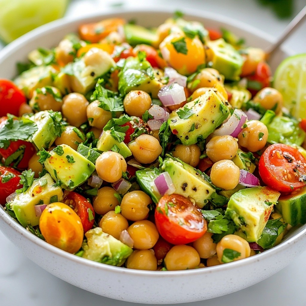 Zesty Brunch Avocado and Chickpea Salad Delight