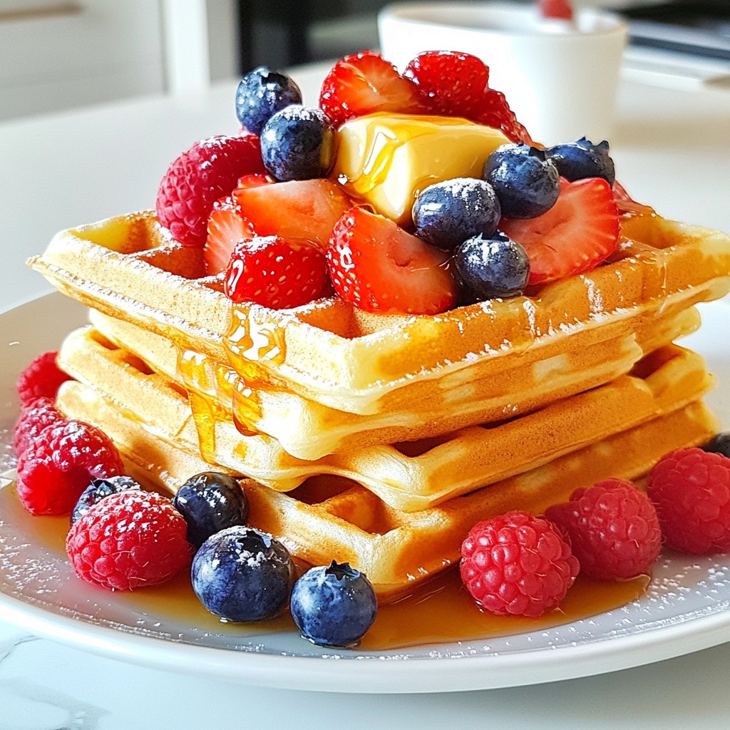 Crispy Waffles with Honey Butter and Berries Delight