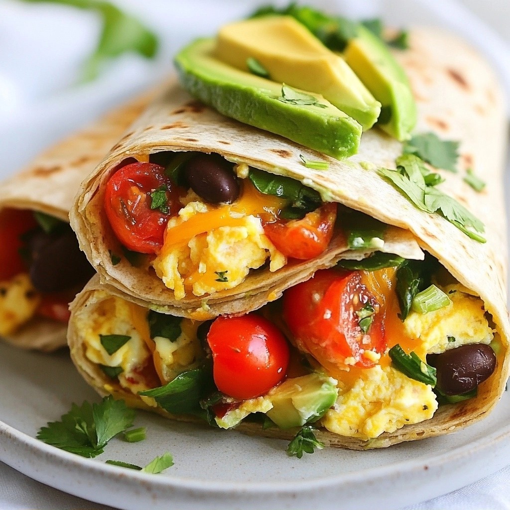 Hearty Breakfast Veggie and Egg Burritos Recipe