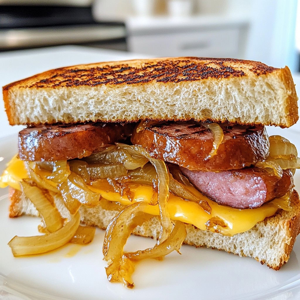 Grilled Kielbasa Onion Sandwich Juicy and Flavorful Bite