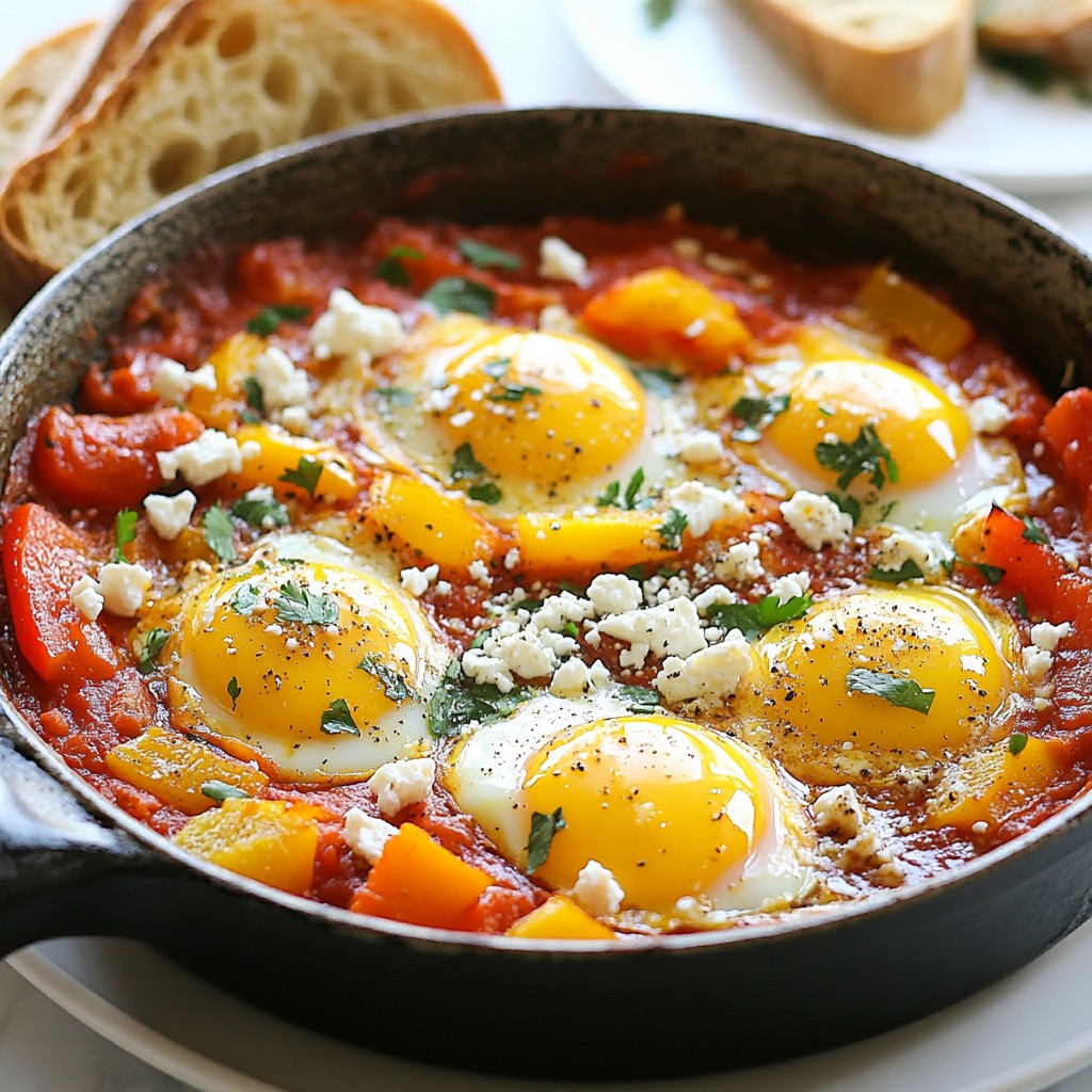 Spicy Breakfast Shakshuka with Bell Peppers Delight