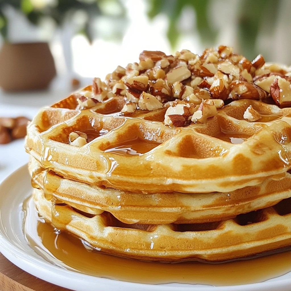 Crispy Waffles with Nutty Maple Glaze Delight