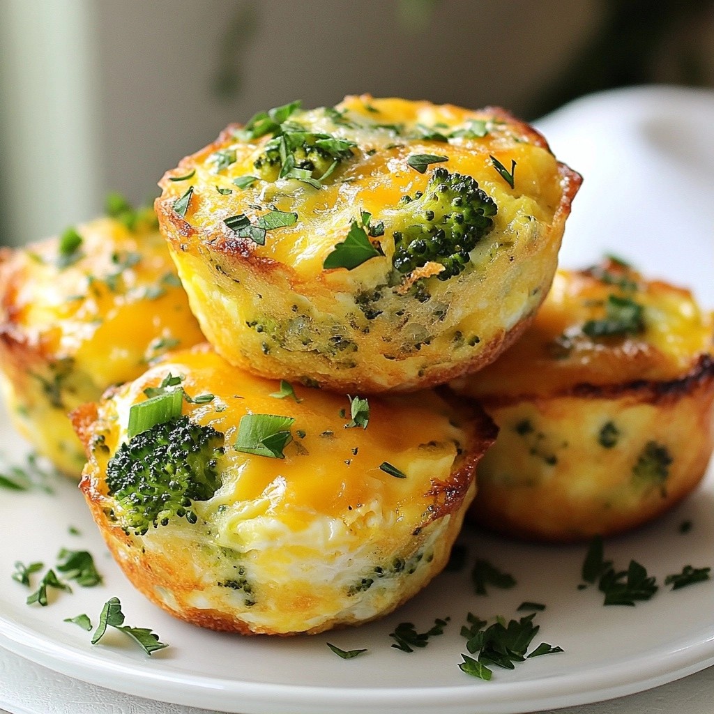 Cheesy Brunch Broccoli and Herb Egg Muffins Delight