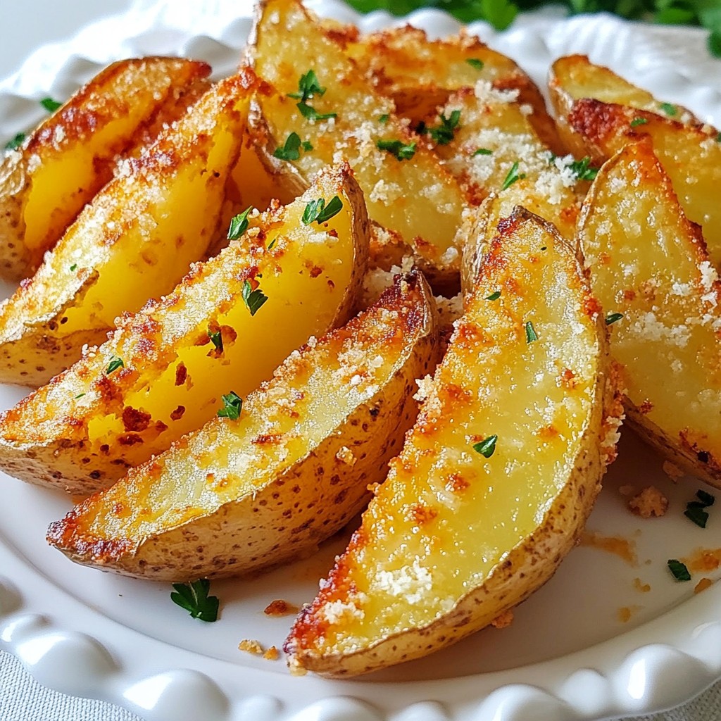 Potato Wedges with Parmesan Crust Crispy Delight