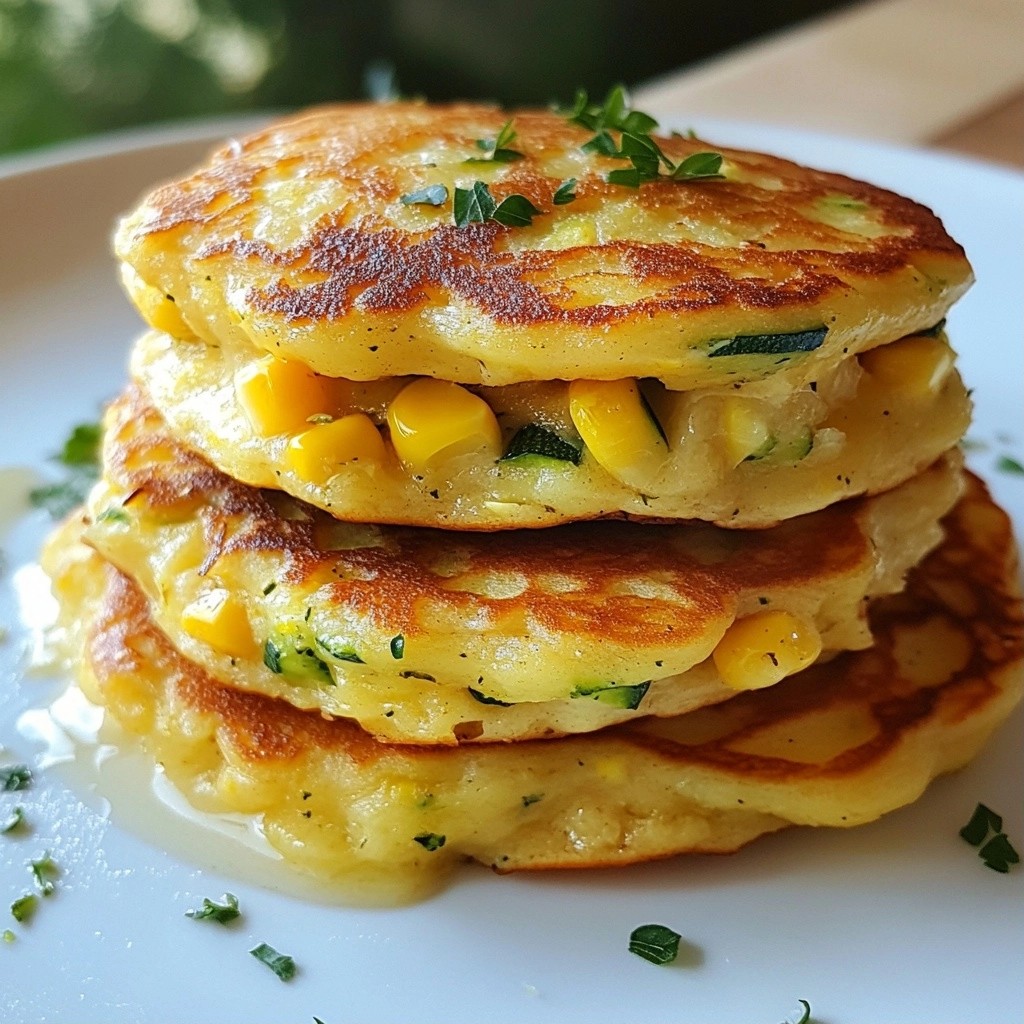 Savory Breakfast Vegetable and Cheese Pancakes Recipe