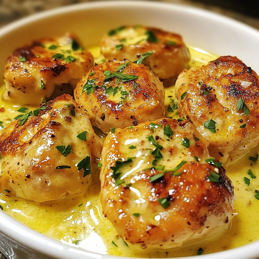 Garlic Butter Chicken Bites with Parmesan Cream Sauce
