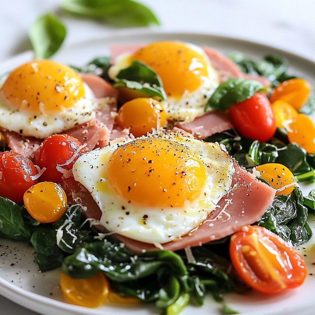 Savory Brunch Turkey Ham and Egg Florentine Recipe