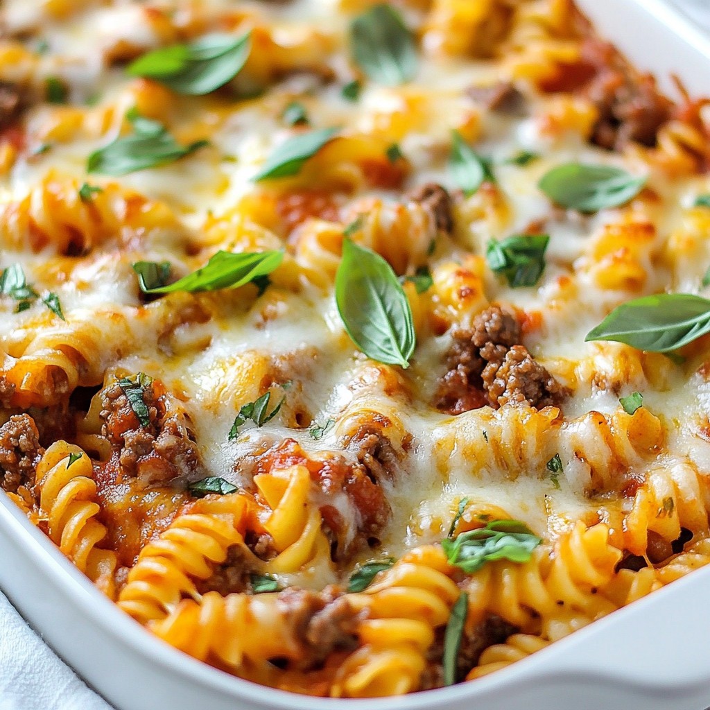 Cheesy Beef Rotini Bake Tasty Dinner Recipe