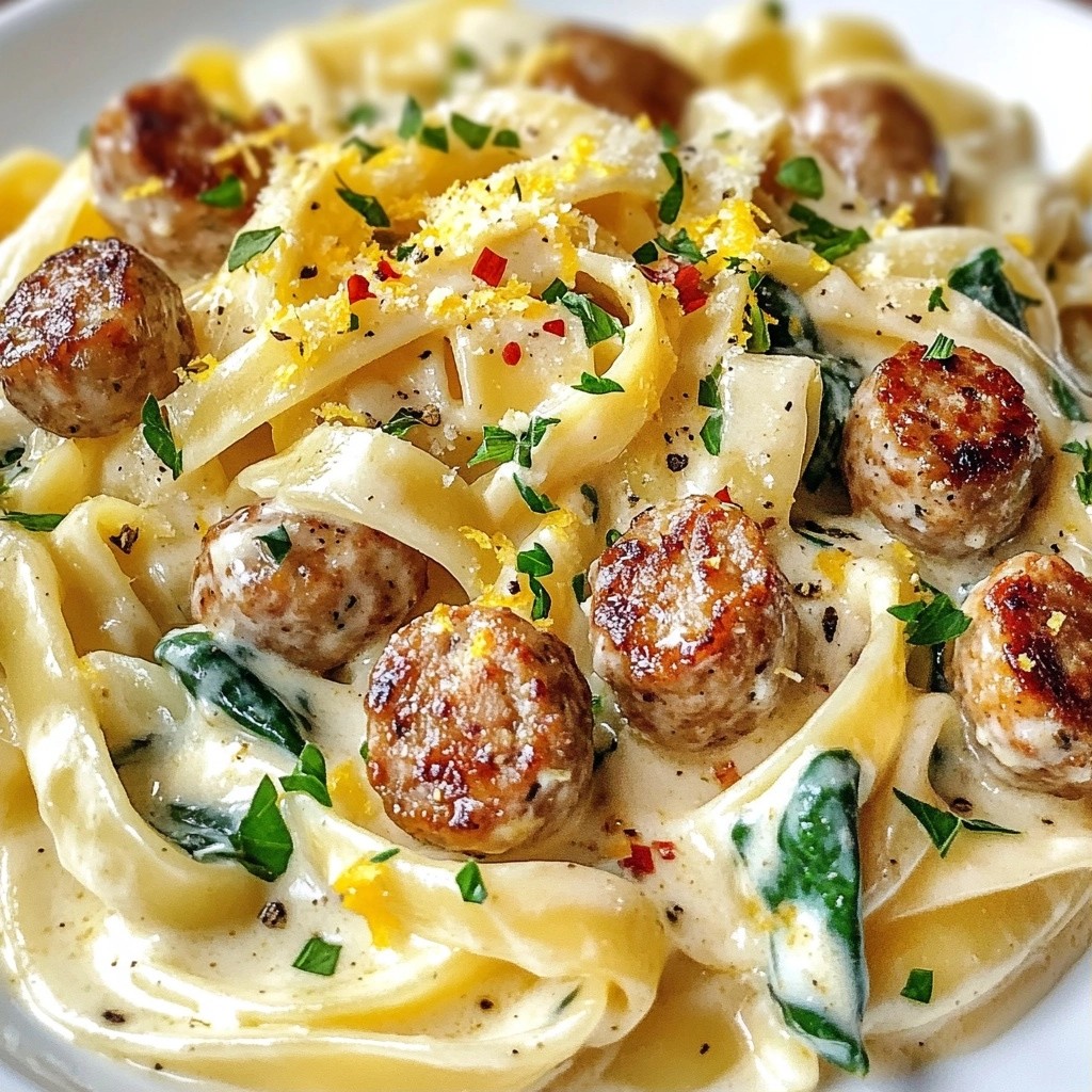 Zesty Brunch Chicken Sausage Alfredo Delightful Meal