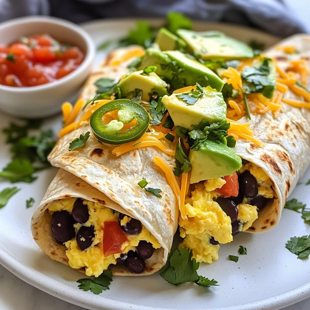 Spicy Egg and Black Bean Breakfast Burritos Recipe