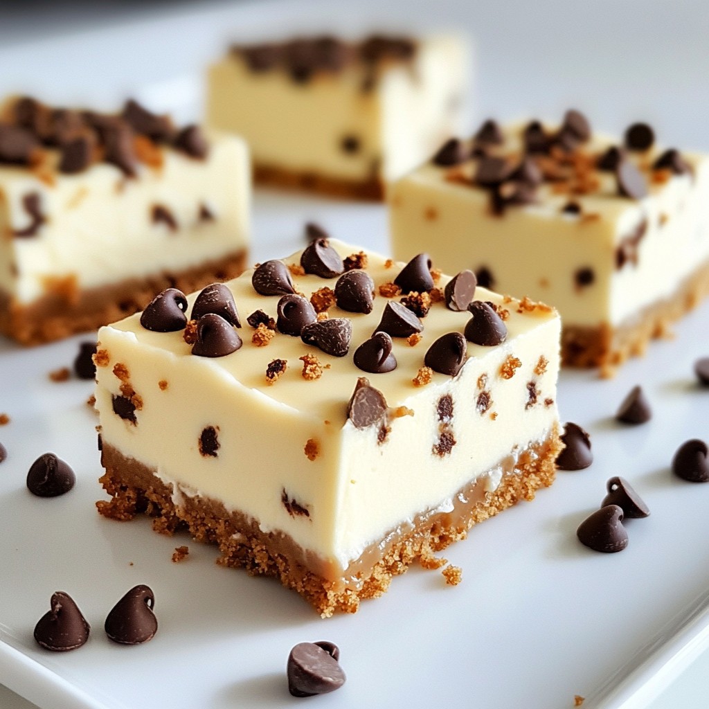 Chocolate Chip Cheesecake Bars Easy Dessert Recipe