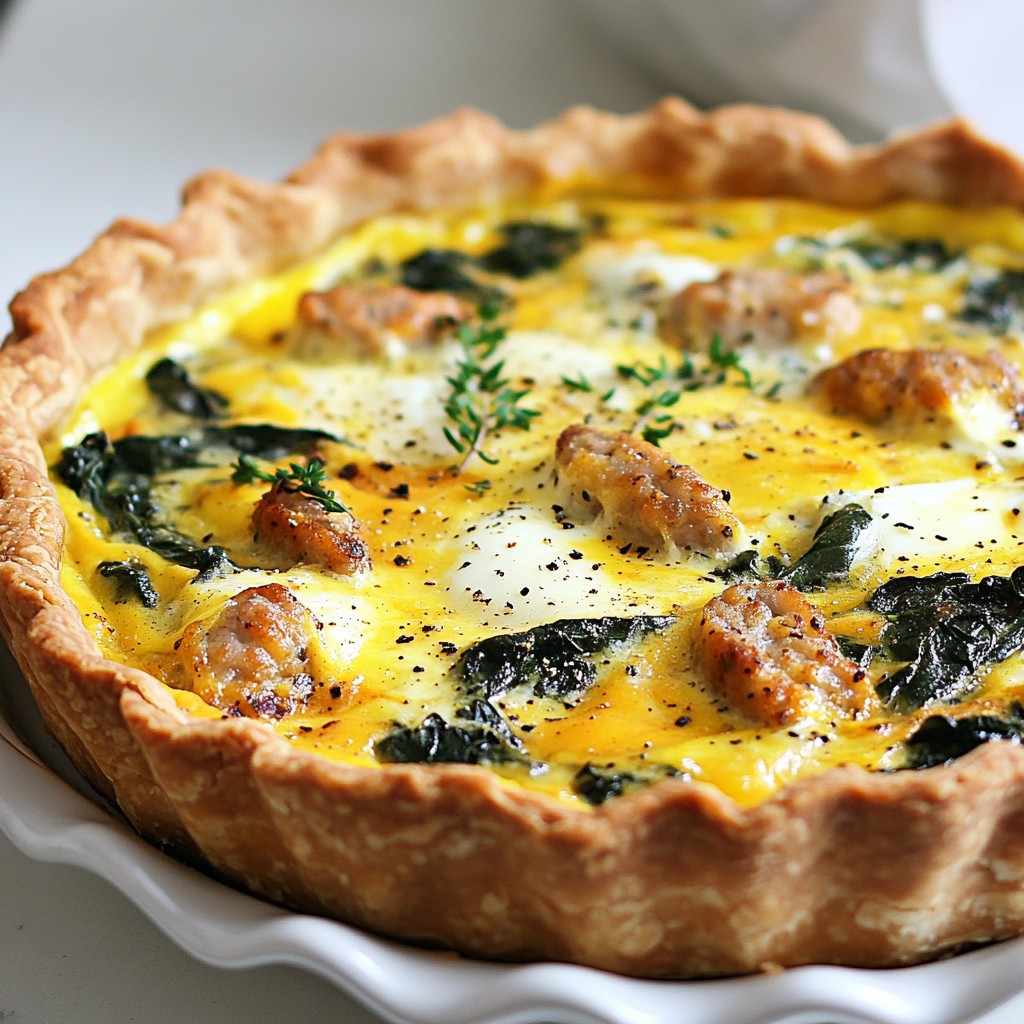 Savory Brunch Spinach and Chicken Sausage Quiche Recipe