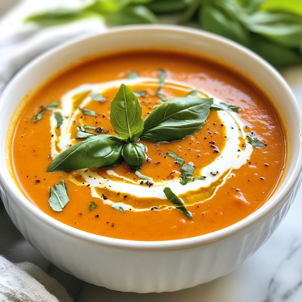 Creamy Roasted Garlic Tomato Soup Easy and Delicious