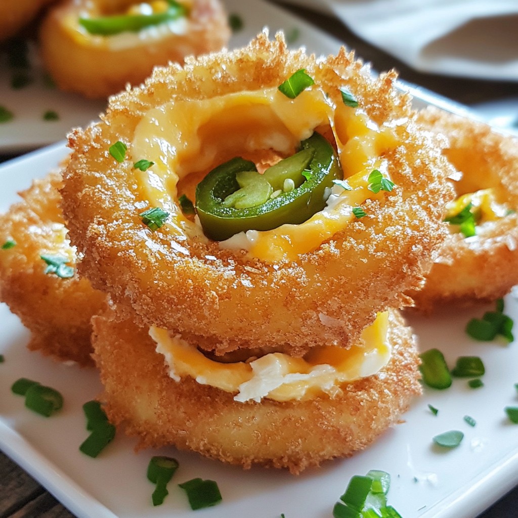 Jalapeño Popper Onion Rings Crispy and Flavorful Snack