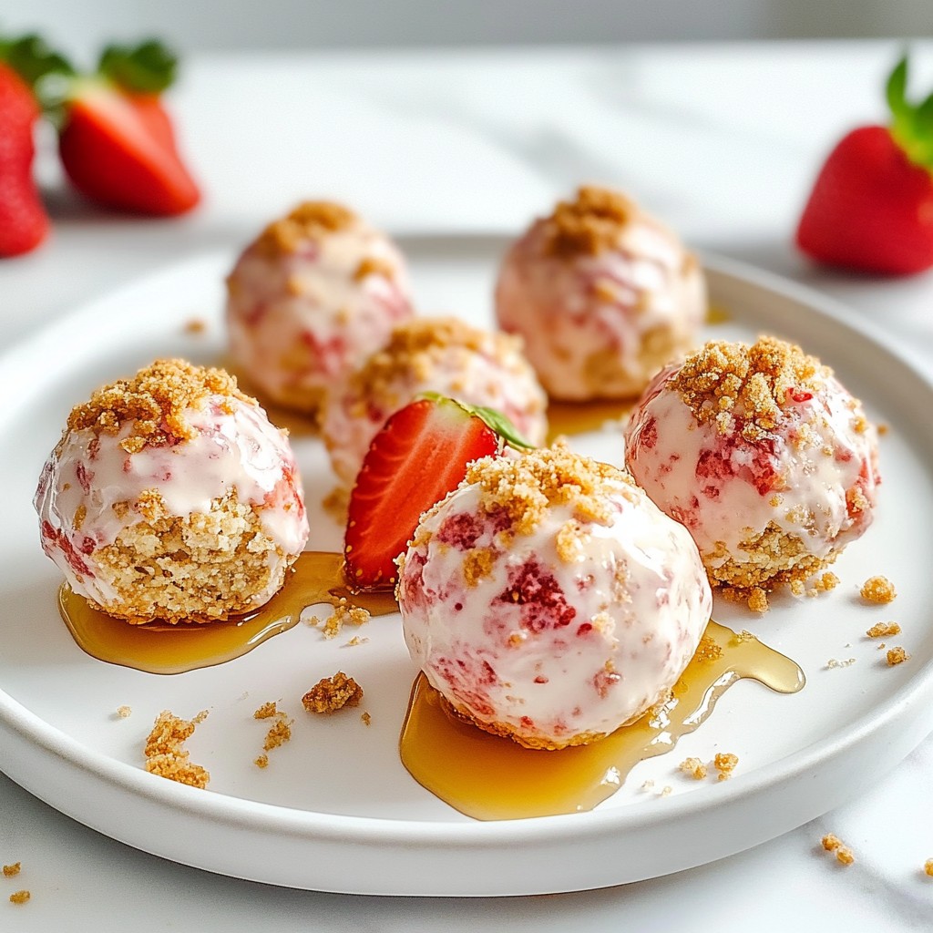 Strawberry Cheesecake Protein Balls Easy Healthy Snack