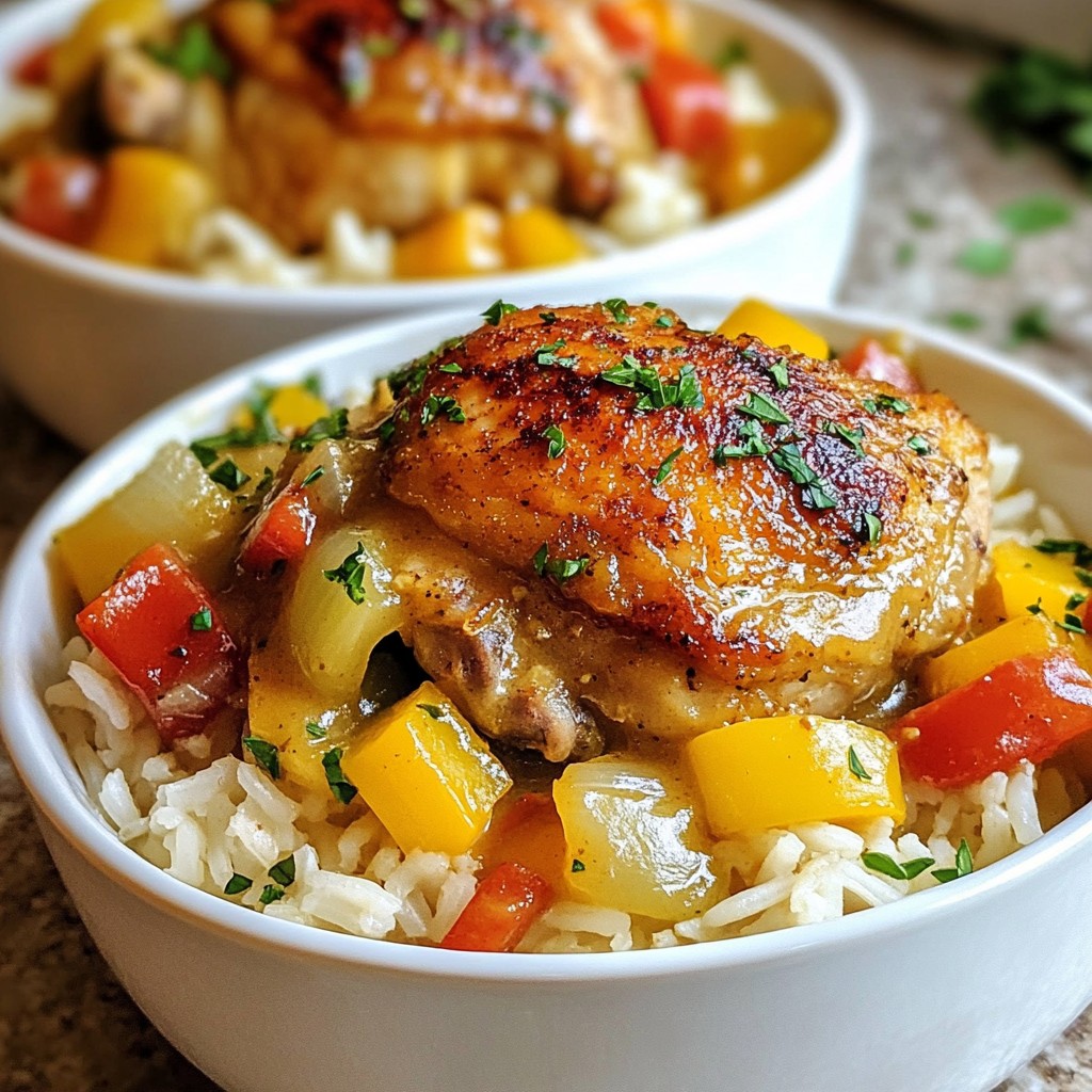 Smothered Chicken and Rice Flavorful Comfort Meal