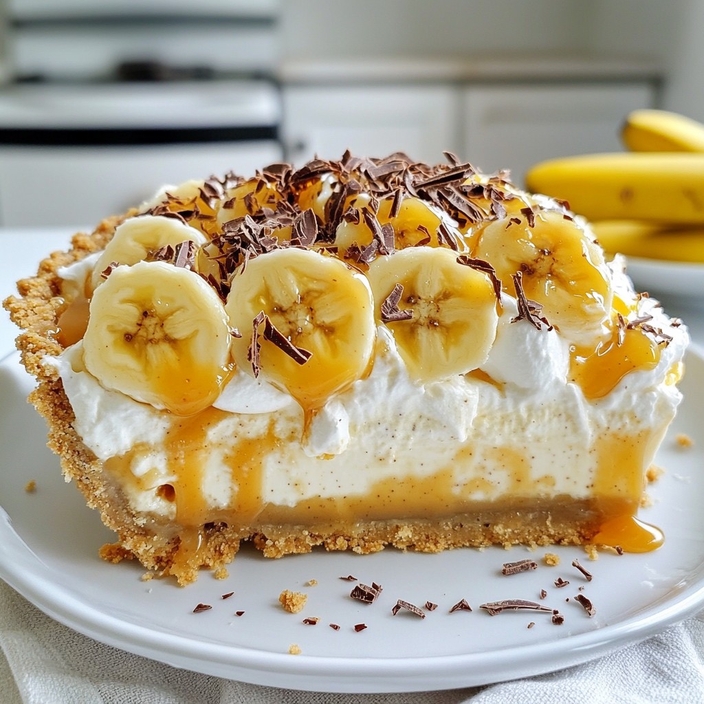 No-Bake Banana Caramel Cream Pie Delightful Treat