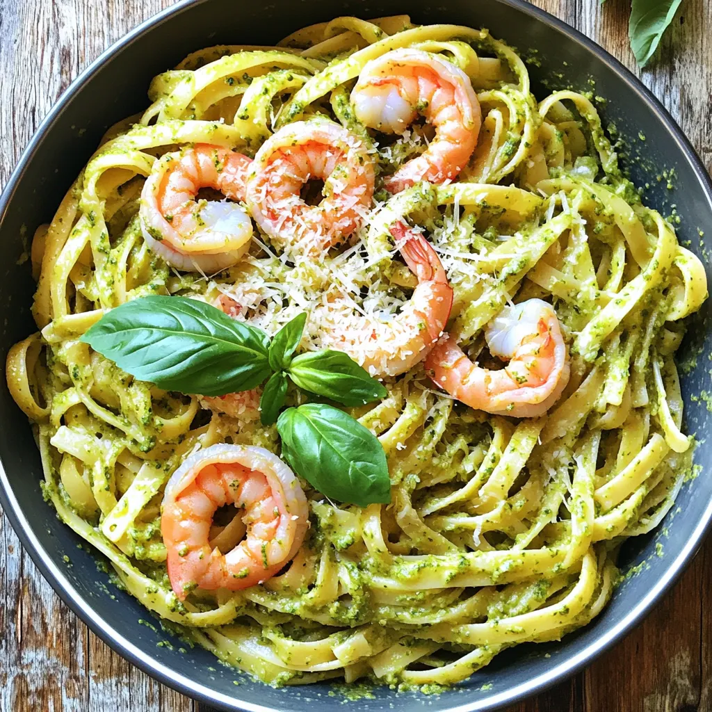 Minute Creamy Pesto Shrimp Pasta Quick and Easy Meal